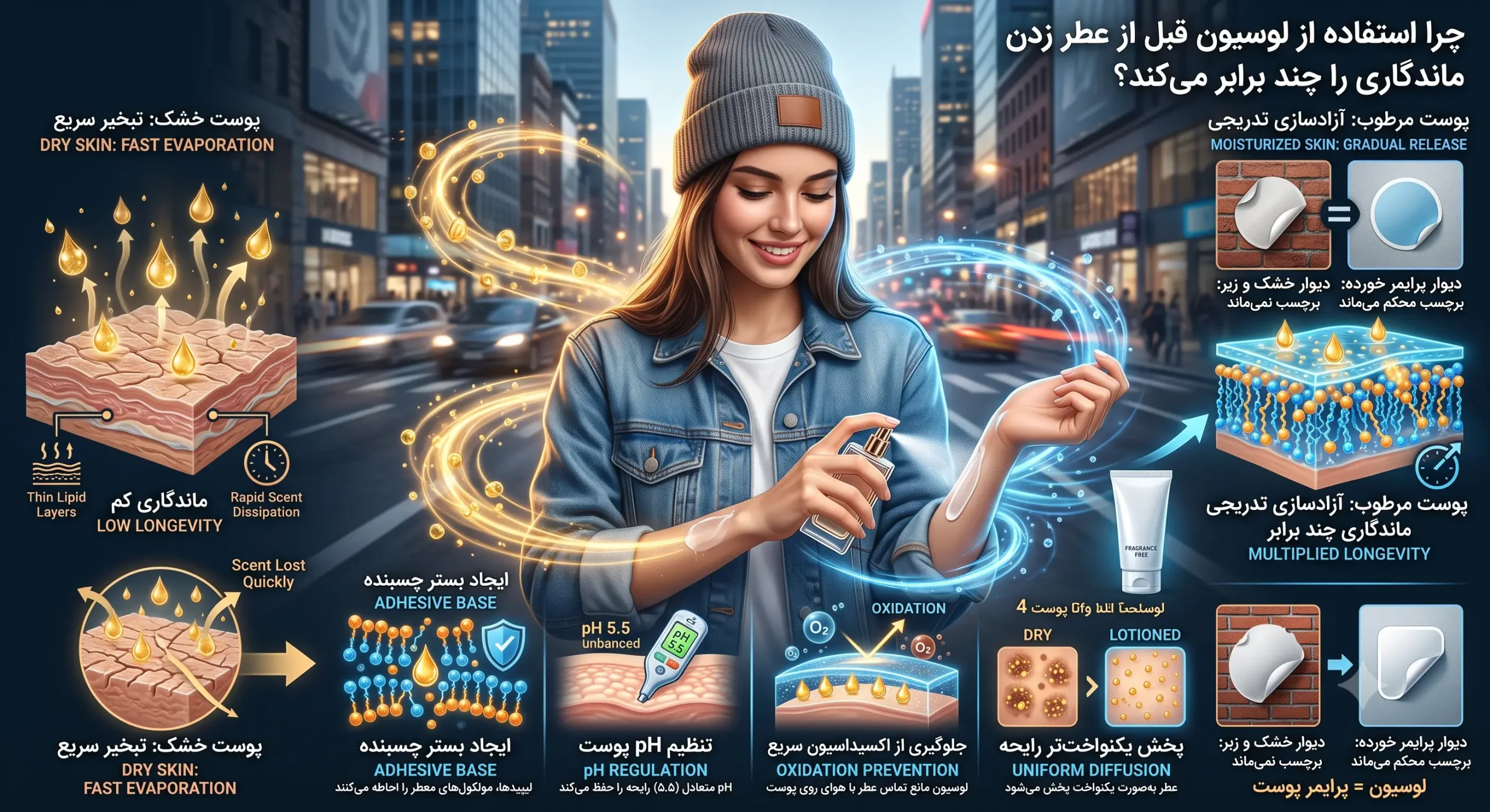استفاده از لوسیون قبل از عطر زدن